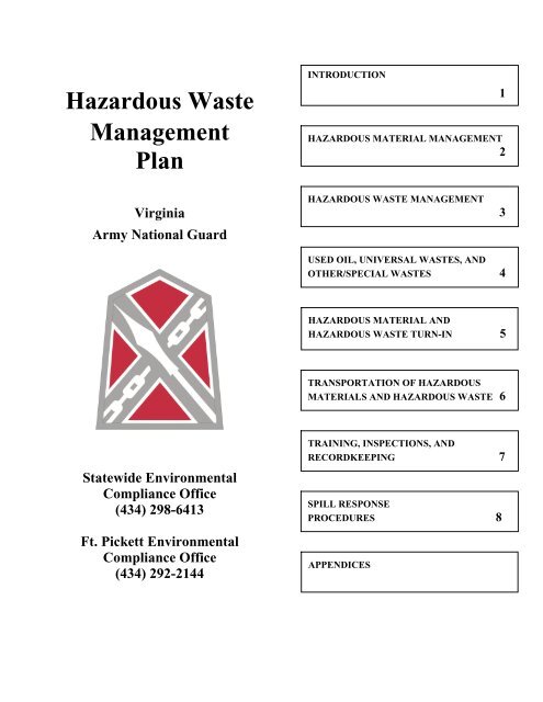 Hazardous Waste Management Plan  Department of Toxic Substances