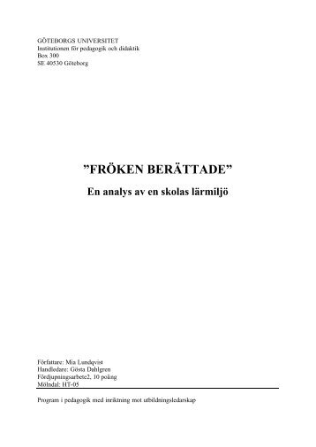 ”FRÖKEN BERÄTTADE”