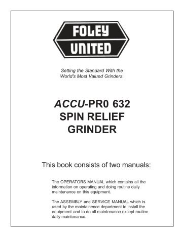 ACCU-PR0 632 SPIN RELIEF GRINDER