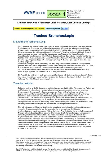 017-061 S1 Tracheo-Bronchoskopie 05-2009 05-2014 - AWMF