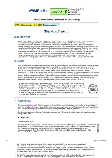 012-016 S1 Skaphoidfraktur 05-2008 05-2013 - AWMF