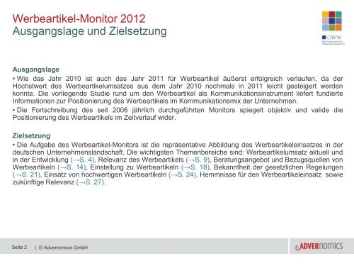 Werbeartikel Monitor 2012