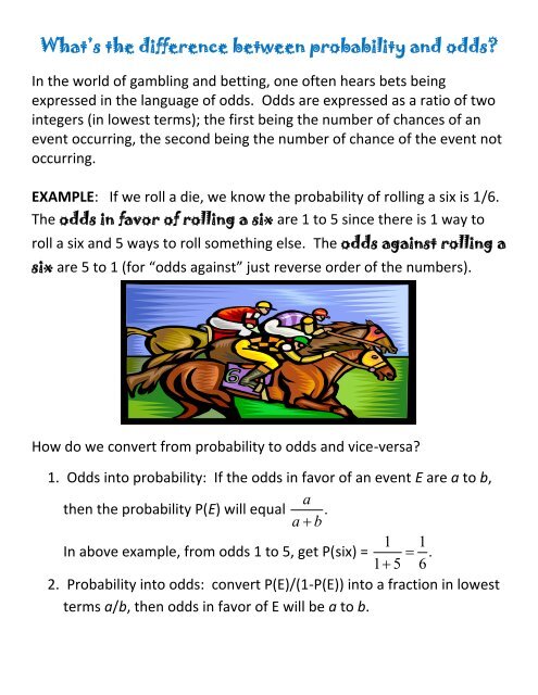 What S The Difference Between Probability And Odds