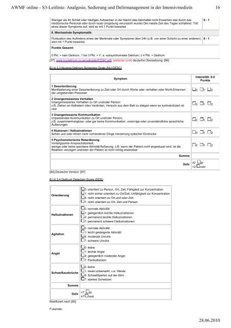 Analgesie, Sedierung und Delirmanagement in der Intensivmedizin ...