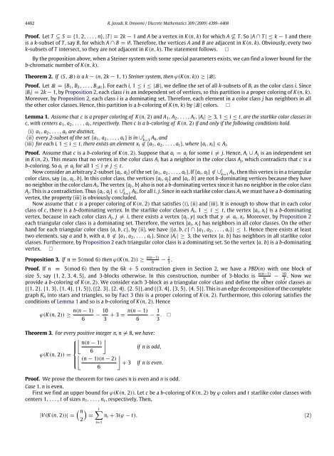 Discrete Mathematics On b-coloring of the Kneser graphs