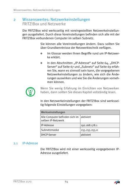 Handbuch FRITZ!Box 2170 - AVM