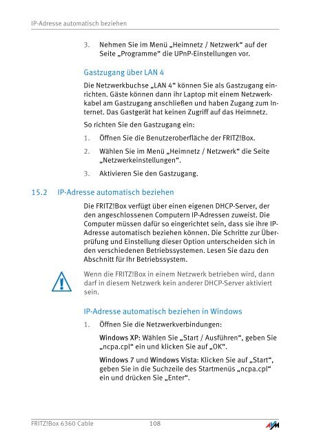 Handbuch FRITZ!Box 6360 Cable - AVM