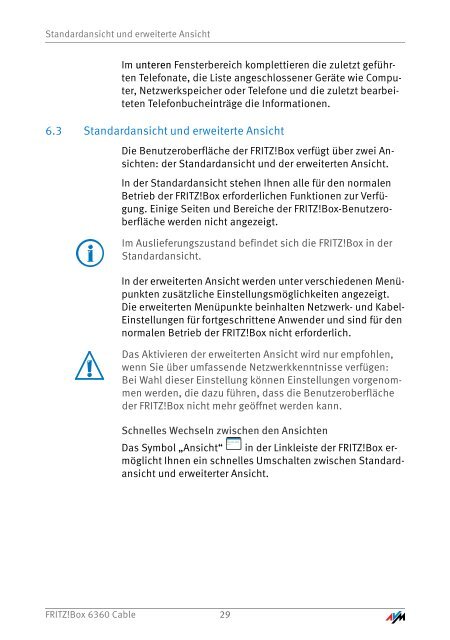 Handbuch FRITZ!Box 6360 Cable - AVM