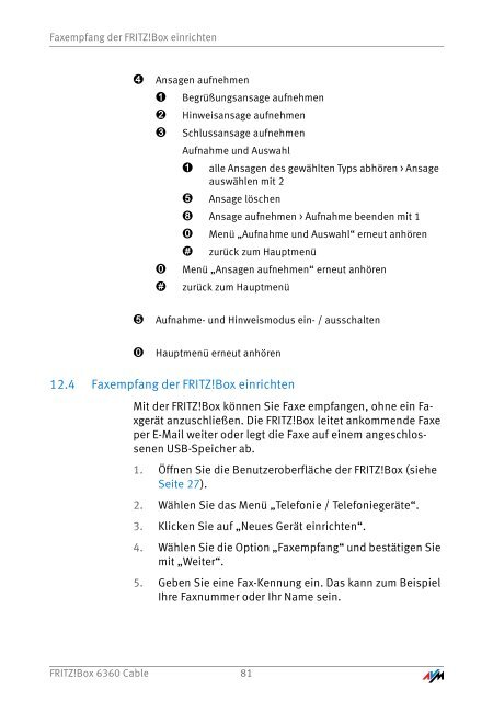 Handbuch FRITZ!Box 6360 Cable - AVM