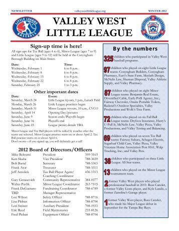 VALLEY WEST LITTLE LEAGUE