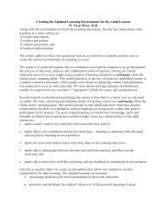 Creating the Optimal Learning Environment for the Adult ... - R-Scope