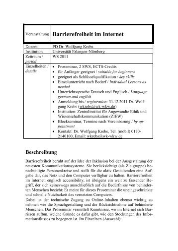 Arbeitsplan (PDF) - Dr. Wolfgang Krebs