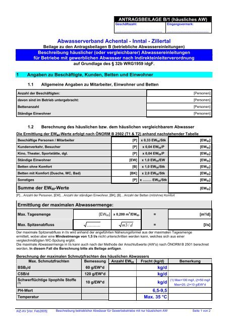 Beschreibung einer betrieblichen