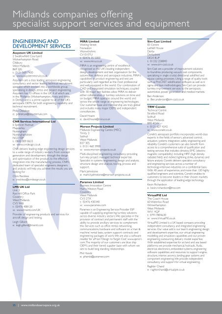 Capabilities of Midlands Aerospace Companies 2011 - 2012