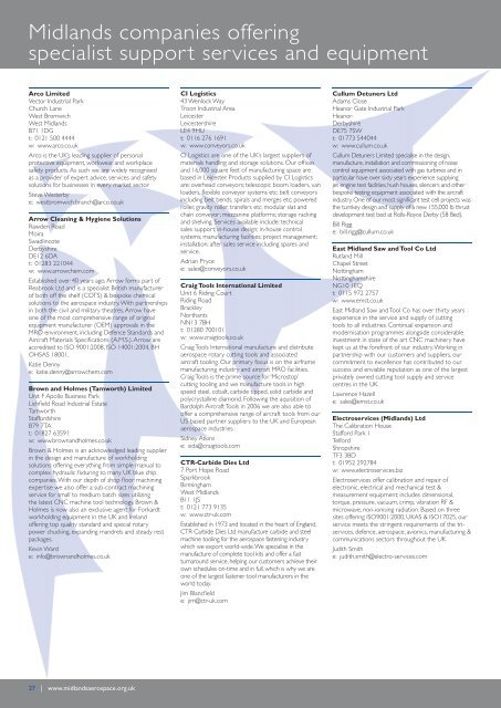 Capabilities of Midlands Aerospace Companies 2011 - 2012