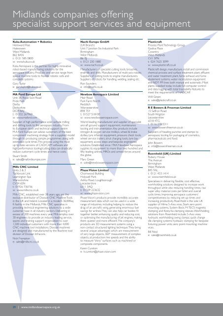 Capabilities of Midlands Aerospace Companies 2011 - 2012