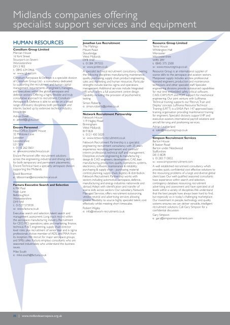 Capabilities of Midlands Aerospace Companies 2011 - 2012