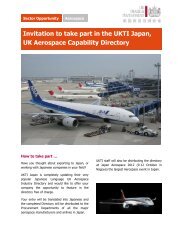 Invitation to take part in the UKTI Japan UK Aerospace Capability Directory