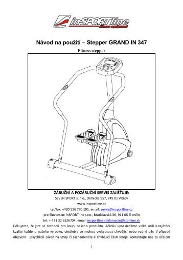 Návod na použití – Stepper GRAND IN 347