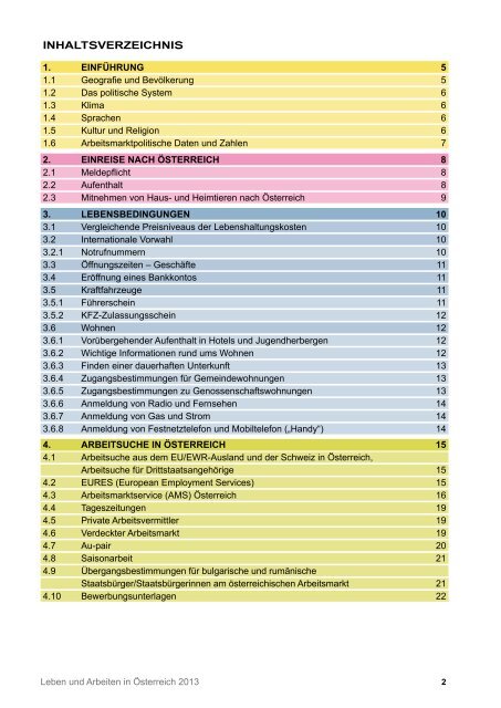 Leben und Arbeiten in Österreich Fläche - Arbeitsmarktservice ...