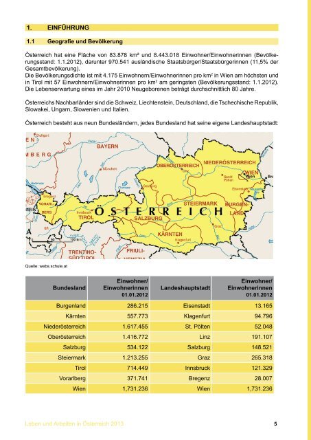 Leben und Arbeiten in Österreich Fläche - Arbeitsmarktservice ...