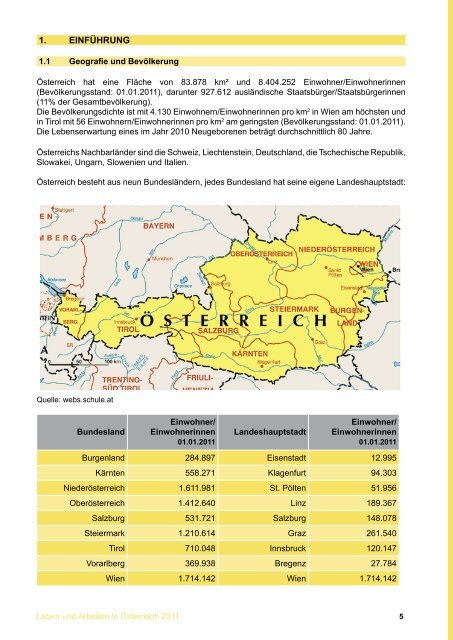 Leben und Arbeiten in Österreich Fläche - Arbeitsmarktservice ...