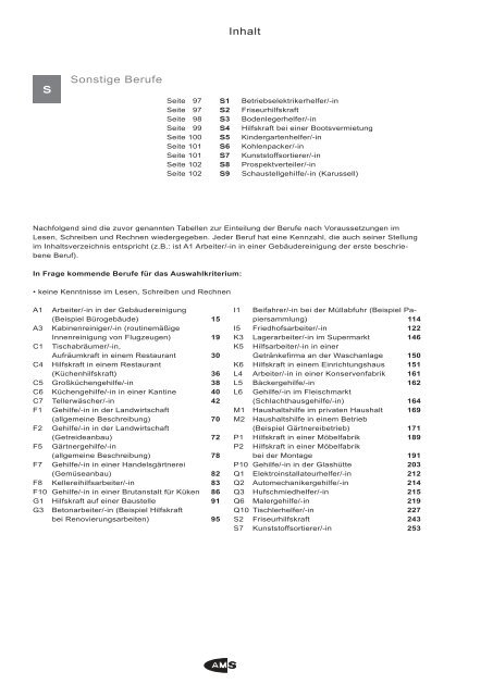 126 einfache Hilfs- und Anlernberufe - Arbeitsmarktservice Österreich