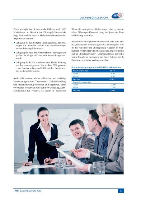 AMS Geschäftsbericht 2010 - Arbeitsmarktservice Österreich