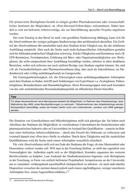 AMS Jobchancen Studium 2010/2011 - Naturwissenschaften