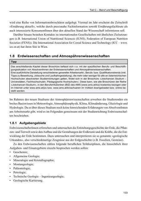 AMS Jobchancen Studium 2010/2011 - Naturwissenschaften