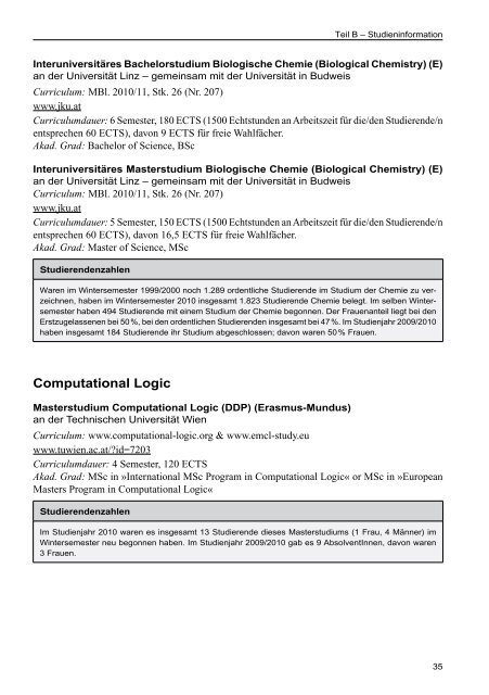 AMS Jobchancen Studium 2010/2011 - Naturwissenschaften