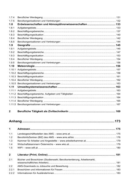 AMS Jobchancen Studium 2010/2011 - Naturwissenschaften