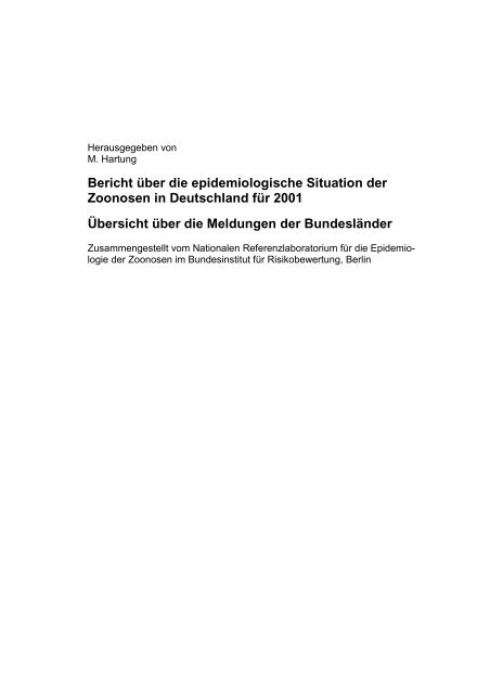 Bericht über die epidemiologische Situation der Zoonosen in ...