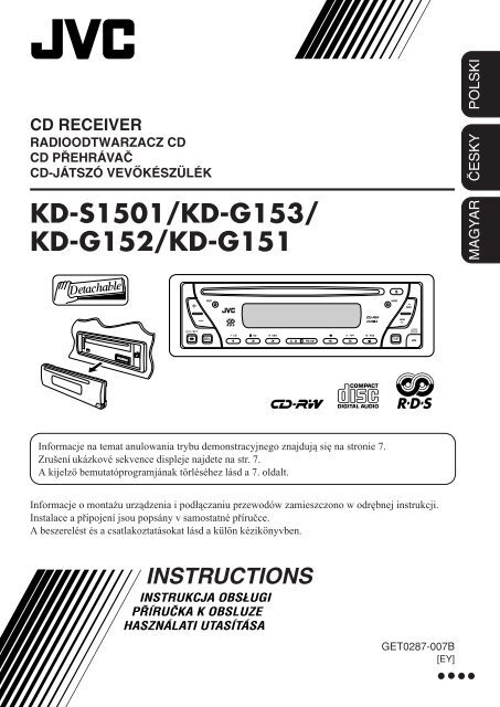 KD-S1501/KD-G153/ KD-G152/KD-G151 - JVC