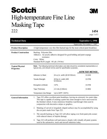 Scotch™ High-temperature Fine Line Masking Tape 1454 - 3M