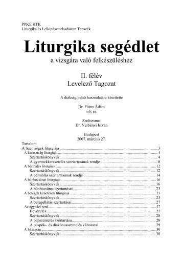 Liturgika segédlet