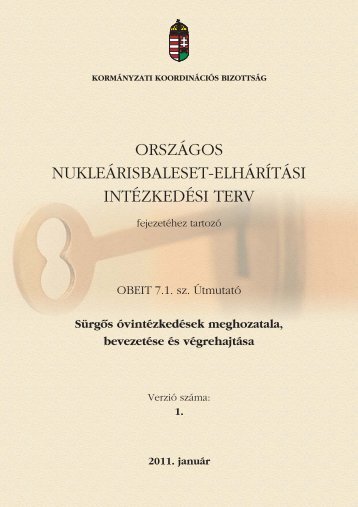 ORSZÁGOS NUKLEÁRISBALESET-ELHÁRÍTÁSI INTÉZKEDÉSI TERV