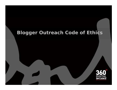 Blogger Outreach Code of Ethics
