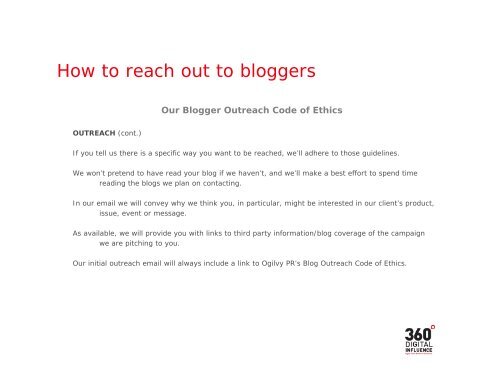 Blogger Outreach Code of Ethics