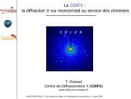 Le CDIFX - Centre de Diffractométrie X