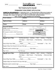 PERMANENT SIGN PERMIT APPLICATION