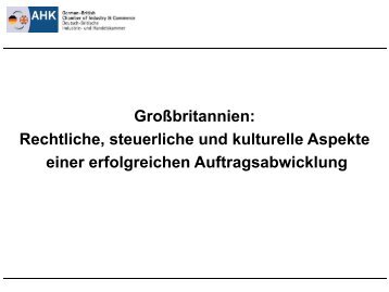 Großbritannien: Rechtliche, steuerliche und kulturelle Aspekte , p ...