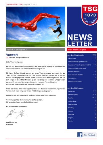 TSG-Newsletter 01/2012 - TSG 1873 Eislingen eV