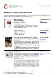 Filme über Schweizer Tunnelbau - Fachgruppe für Untertagbau