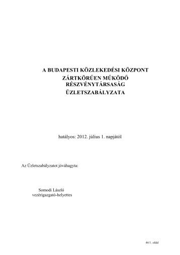 A BUDAPESTI KÃZLEKEDÃSI KÃZPONT ZÃRTKÃRÅ°EN MÅ°KÃDÅ ...