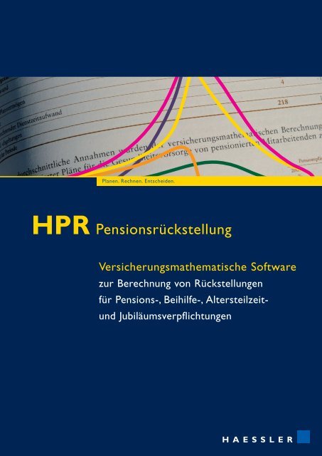 HPR Pensionsrückstellung - Bewertung Pensionsrückstellung