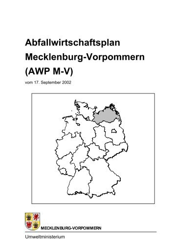 Abfallwirtschaftsplan Mecklenburg-Vorpommern (AWP M-V)