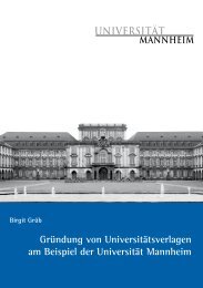 Gründung von Universitätsverlagen am Beispiel der Universität ...