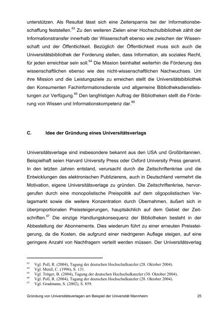 Gründung von Universitätsverlagen am Beispiel der Universität ...