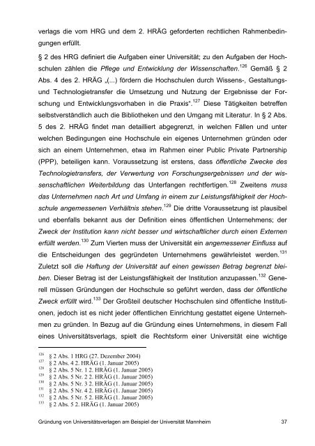 Gründung von Universitätsverlagen am Beispiel der Universität ...